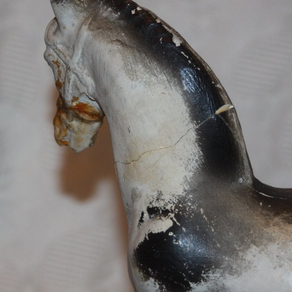 MID-CENTURY 1940s CARNIVAL CHALKWARE HORSE - LARGE (11 INCHES TALL) - Picture 4 of 5